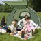 Green Blue 5-in-1 Camping Tent Combo Elevated Air Mattress Pillow Sleeping Bag